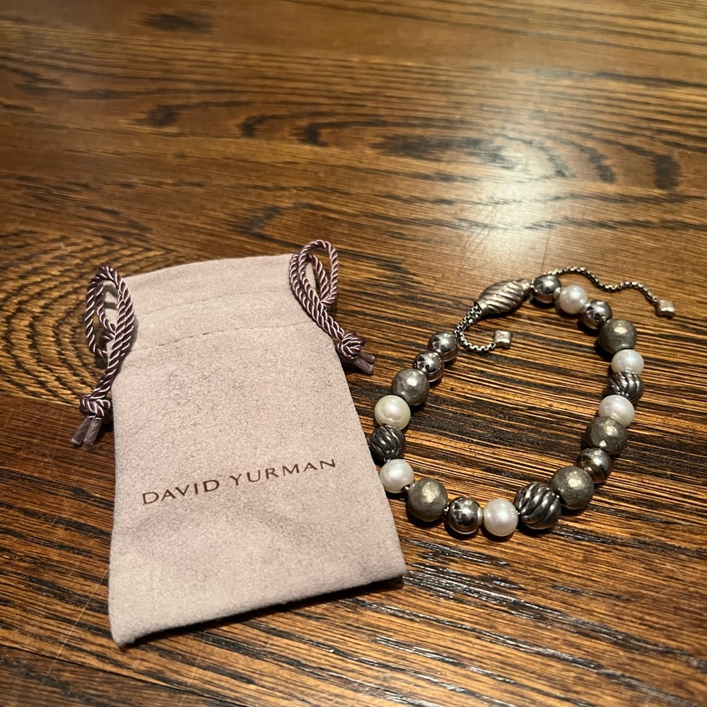 David yurman spiritual bead bracelet - silver and pearls. Gently used!